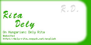 rita dely business card